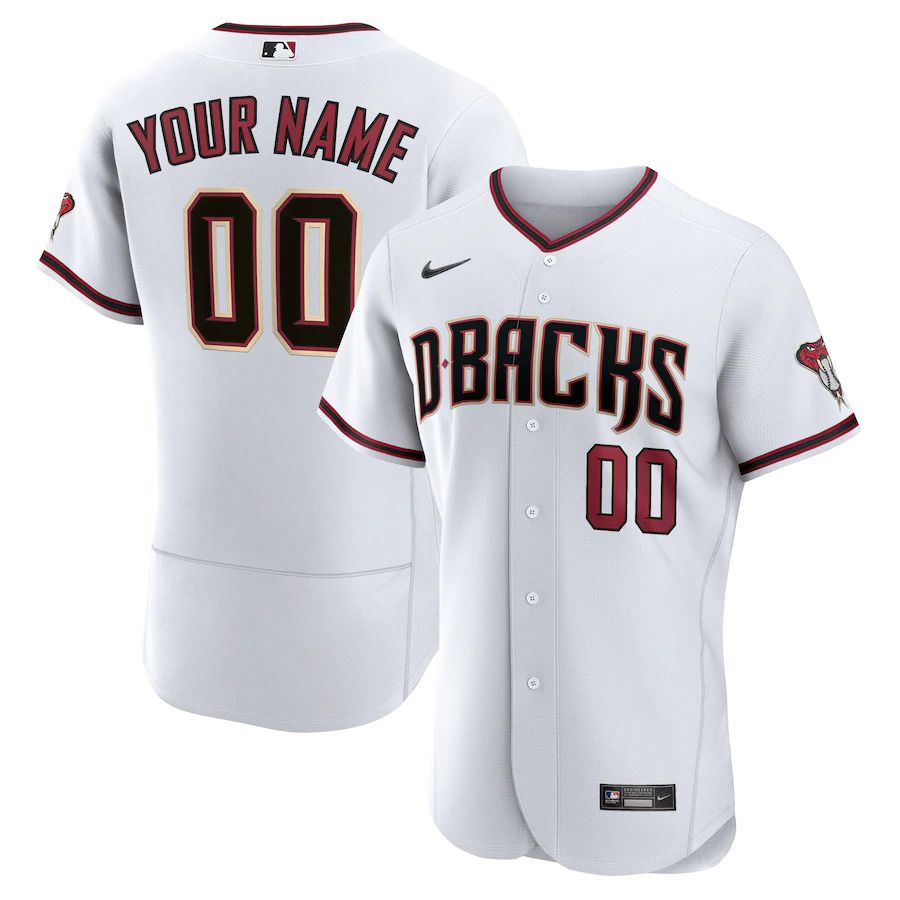 Men Arizona Diamondbacks Nike White Home Authentic Custom MLB Jersey->arizona diamondback->MLB Jersey
